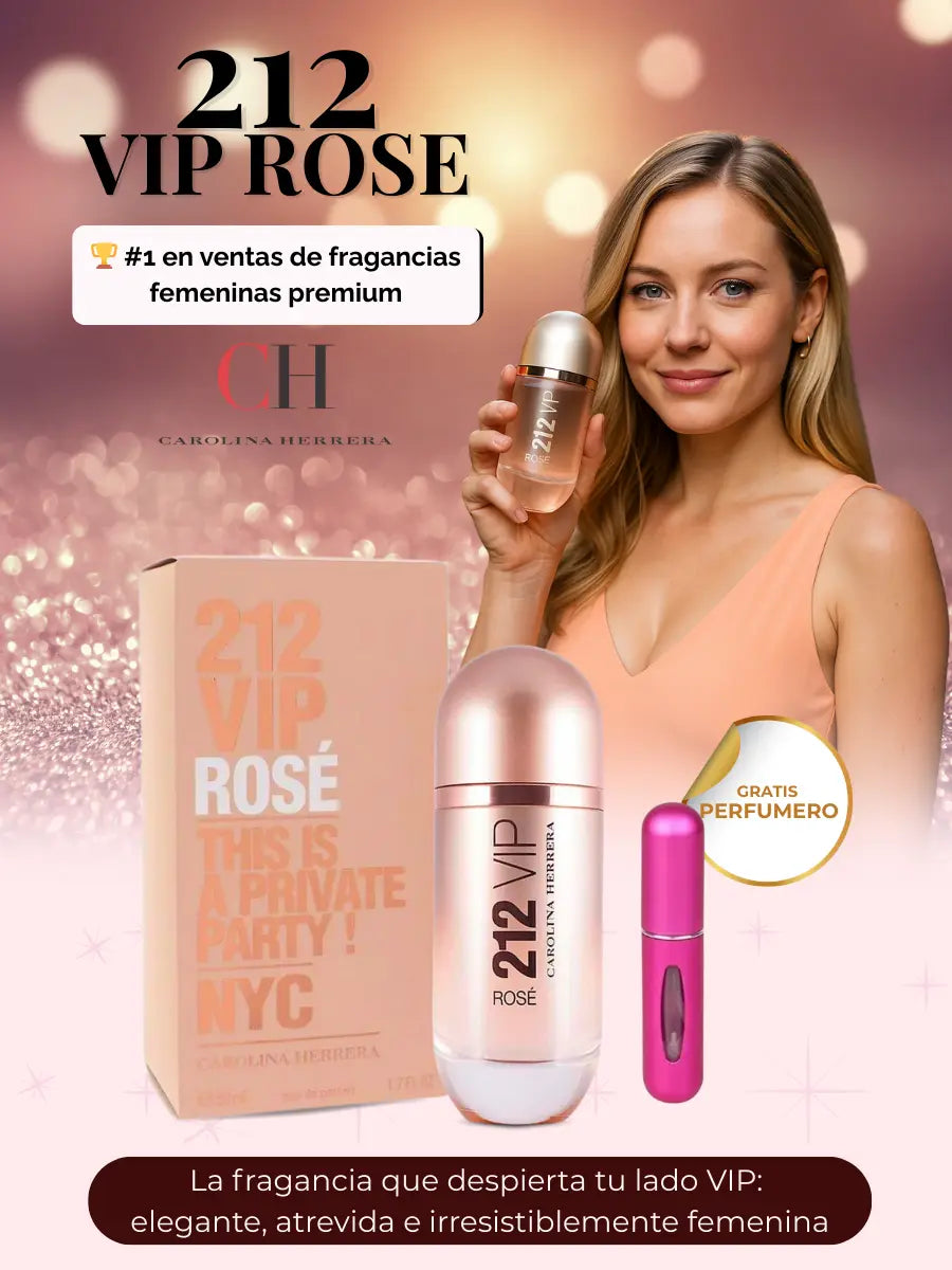 Perfume CH 212 VIP Rose + Obsequio Perfumero
