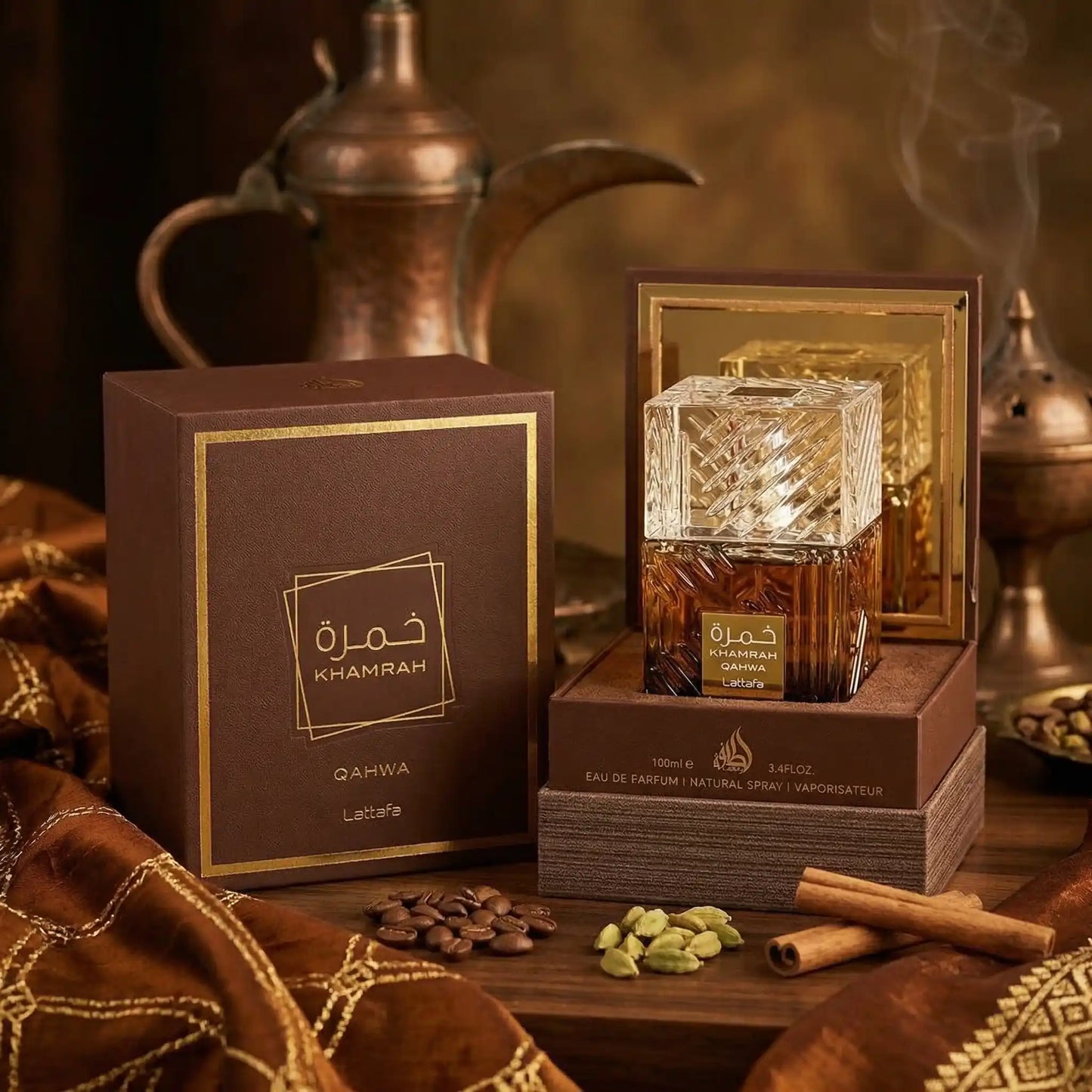 Perfume Khamrah Qahwa by Lattafa En Estuche + Obsequio