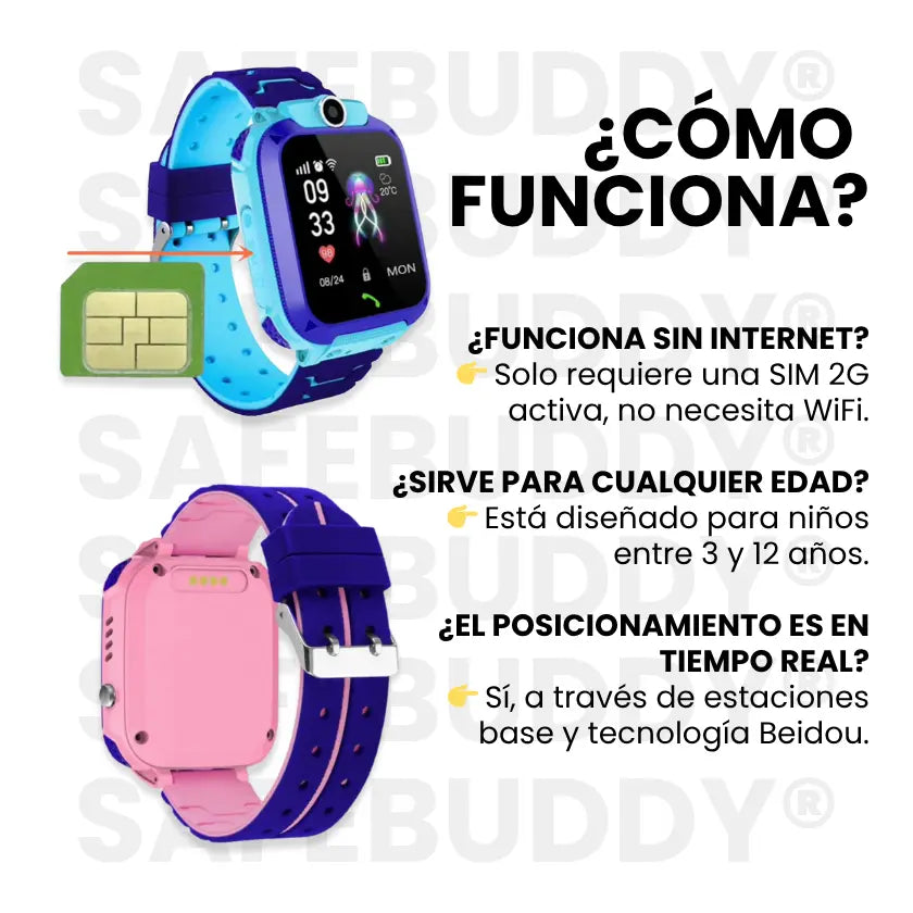 Reloj Inteligente Para Niños - SafeBuddy® Su reloj. Tu tranquilidad.