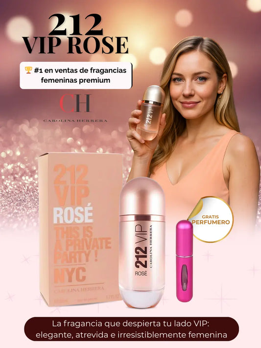 Perfume CH 212 VIP Rose + Obsequio Perfumero