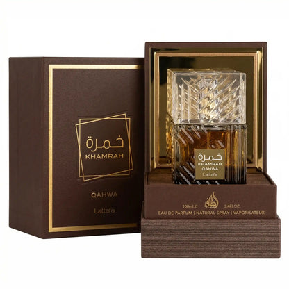 Perfume Khamrah Qahwa by Lattafa En Estuche + Obsequio