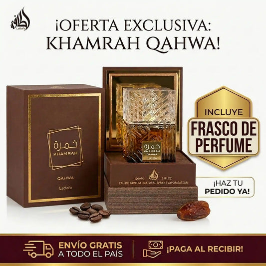 Perfume Khamrah Qahwa by Lattafa En Estuche + Obsequio
