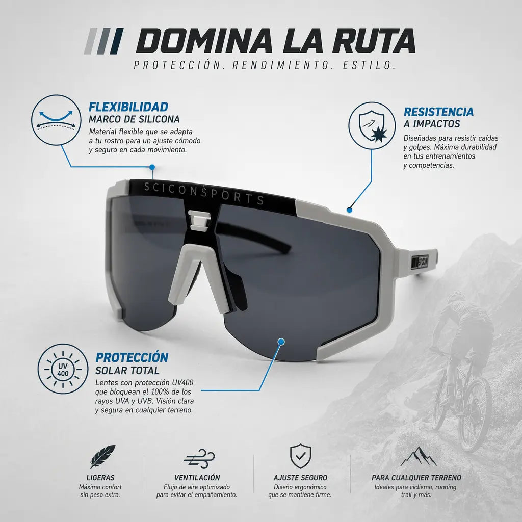 Gafas De Sol Scicon Sports - Ciclismo, Running y Senderismo.